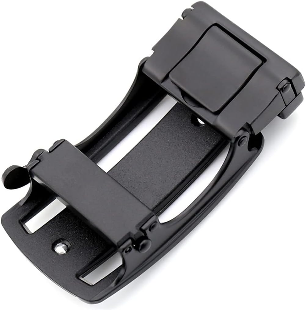 Men's Black Waistband Headband Automatic Function Leather Belt image 3