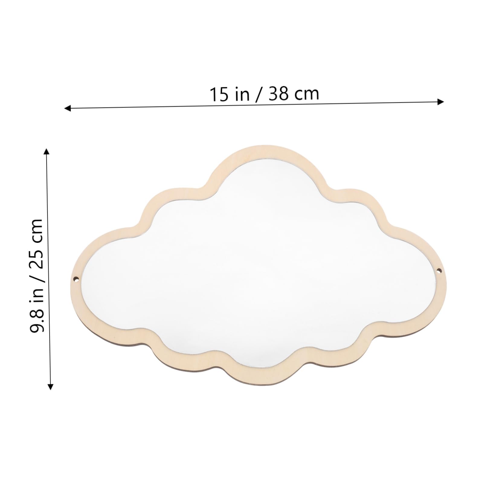 SHERCHPRY Nordic Safety Mirror Durable Wooden Design with Non Slip Base for Montessori Nursery Decor Shatterproof Fadeless Craftsmanship for Room