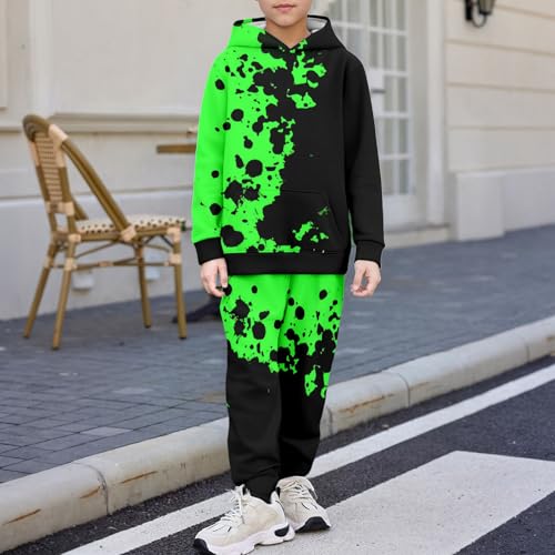 Boys Hoodie and Sweatpants 2 Piece Set Lightweight Graphic Print Jogger Outfit Hooded Pullover Sweatshirt for Kids2