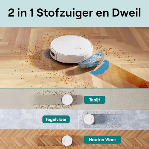 Robotstofzuiger met dweilfunctie SereneLife 700Pa zuigkracht, 3 modi, app-bediening, anti-val, automatisch opladen - Afbeelding 3