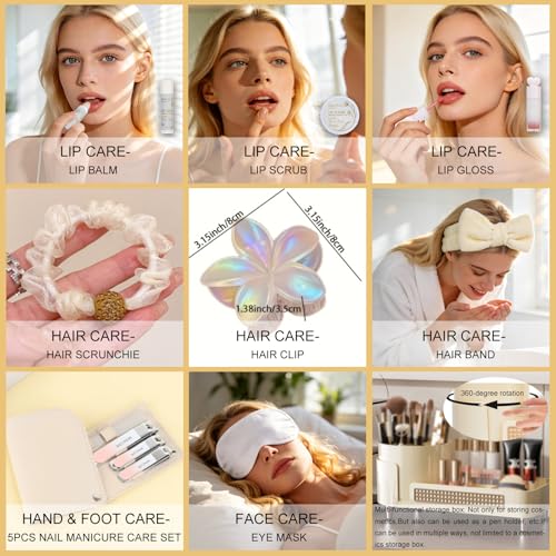Image of Mothers Day Gifts for Women, 23Pcs VANILLA & YLANG YLANG Spa Gift Basket for Women, Face Skin Lip Care, Bath & Body Set, Self Care Kit, Facial Cream, Birthday, Christmas, Valentines, Anniversary