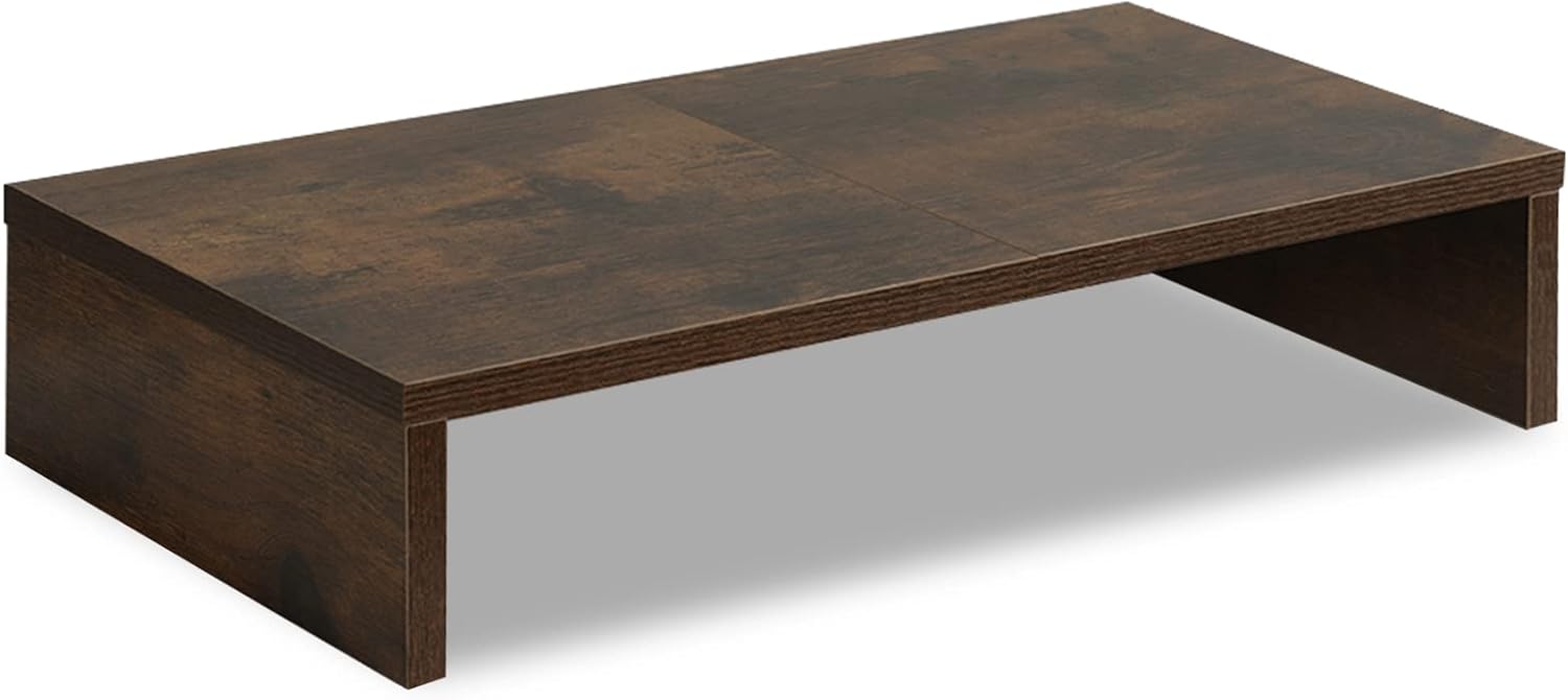 TEAMIX 20 inch Monitor Stand - Wooden Desktop Riser for TV/Screen/PC/Printer/Laptop with Keyboard Organizer