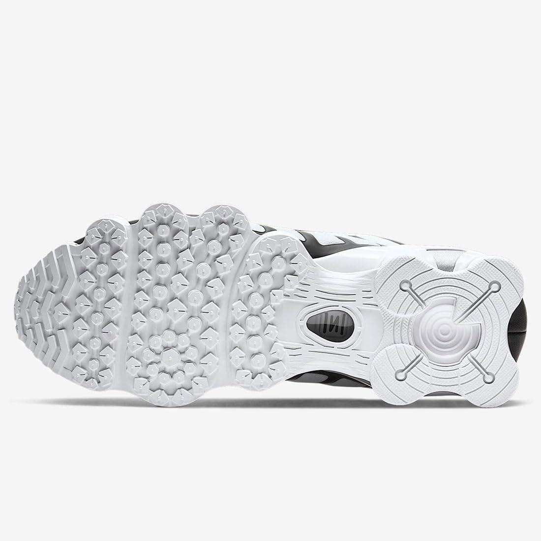 Close-up of the outsole pattern of the Nike Shox TL shoe