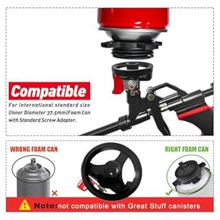 ASNOMY 2 Pack Professional Expanding Foam Spray Gun, (2 x Foam Gun / 8 Nozzle) PU Foam Gun Insulation, Foam Dispensing Gun, for Caulking, Insulating Foam Applicator