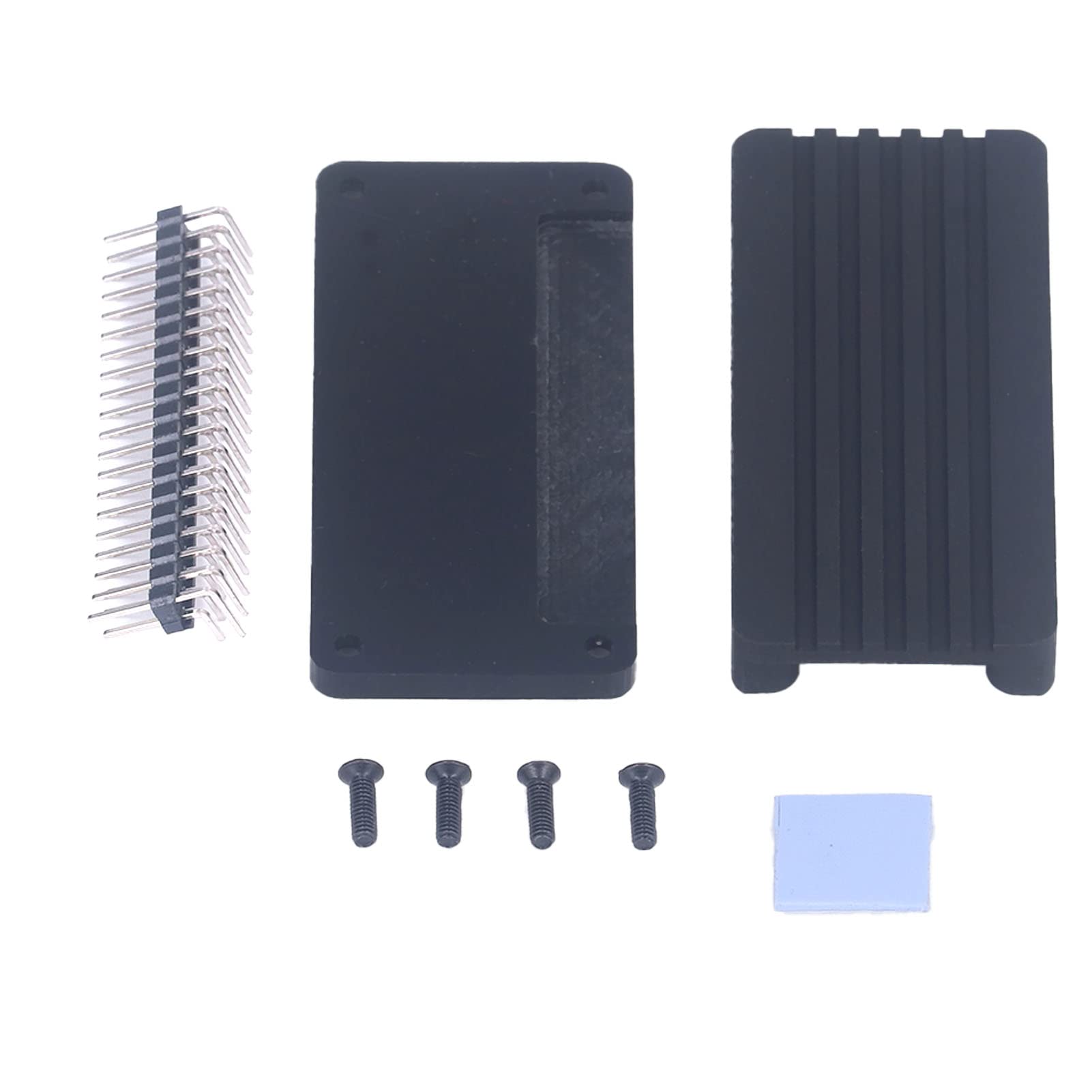 Tbest Single Board Computers,Aluminum Alloy Cooling Case Acrylic Bottom Shell Passive Cooling Enclosure for Raserry Pi Straight Pin Header (Bent pin Header)