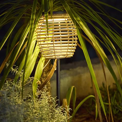 Balises solaires Lumisky BAVINA en poly rotin H71.5cm avec télécommande - 3