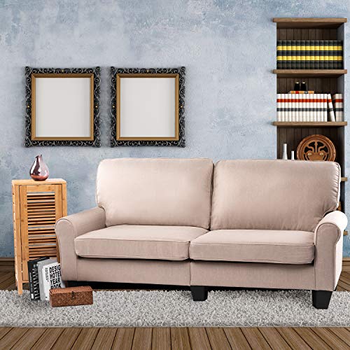 BAHOM 70” Indoor Loveseat Couch Sofa, 2 Seats Sofa Bed for Living Room, Bedroom, Office, Thick Sponge Stuffed, Beige