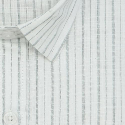 Image of GHPC 100% Cotton Striped Half Sleeves Regular Fit Formal Shirt for Men