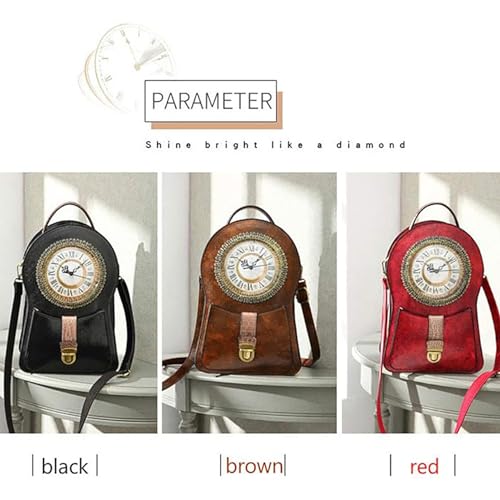 Women's Real Working Clock Bag, Crossbody Shoulder Bag with Time Function (C)3