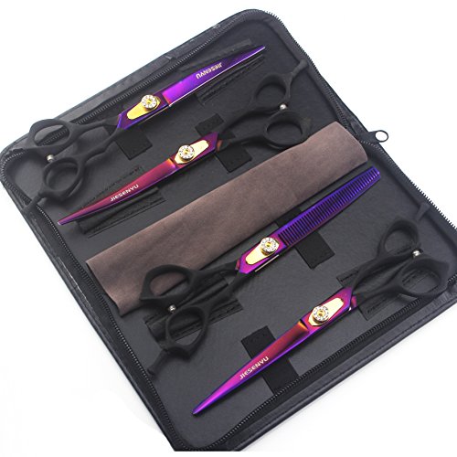 Ciseaux de toilettage violet 7.0 pouces de haute précision avec lames tranchantes - 10