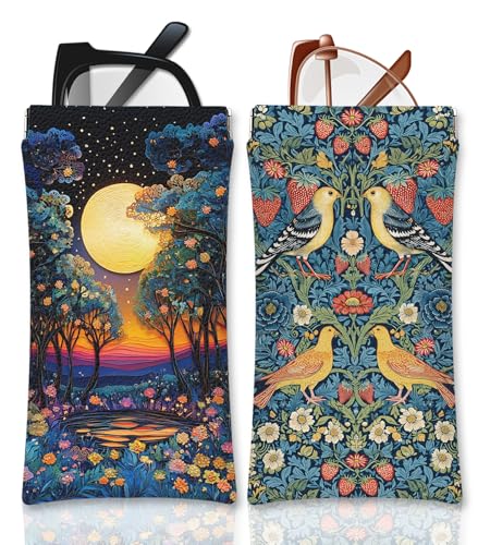 Image of Eyeglasses Sunglasses Case PU Soft Squeeze Top Glasses Pouch for Women Men,Animal Pattern Portable Anti Scratch