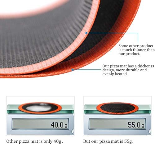 Perfect Pizza Mat Non-Stick Silicone Baking Cake Liner, 12" Round Heat Resistant Toaster Pad, Reusable Perforated Steaming Mesh for Bread/Cookie/Pastry (Orange)
