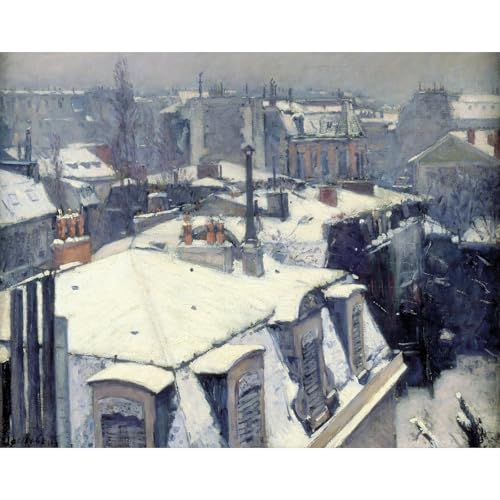 Toile Caillebotte Rooftops in the Snow impression grand format 127x101.6 cm ARTICULOZY
