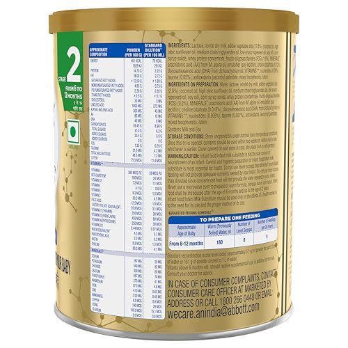Image of Similac Infant Plus Stage 2 Follow-Up Formula Powder from 6 to 12 Months 400G Tin with Hmo, Supports Baby's Immunity and Brain Development