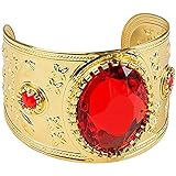 Boland 64463 - Armband Garnet of the Nile, Armreif, Modeschmuck, Rot-Gold, Ägypten, Kaiserin, Königin, Wahrsagerin, Kostüm, Karneval, Mottoparty