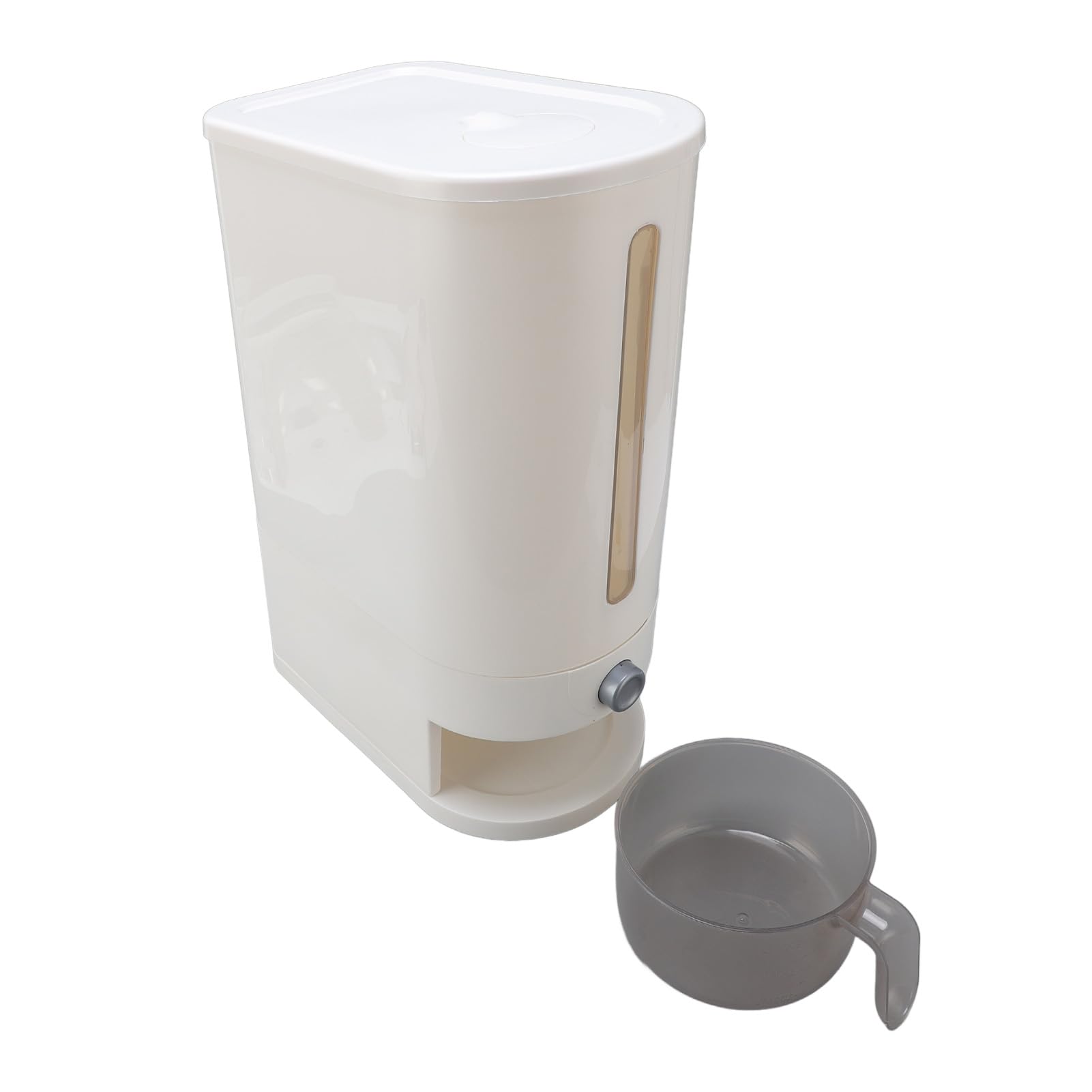 Dispensador de arroz con taza, 10 kg, polipropileno sellado para comida seca (tipo 1)