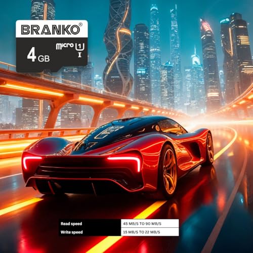 Image of BRANKO Micro SD Card 4 GB | Upto 120 MB /s Read | Class 10 Memory Card for 4K Video on Smartphones Tablets