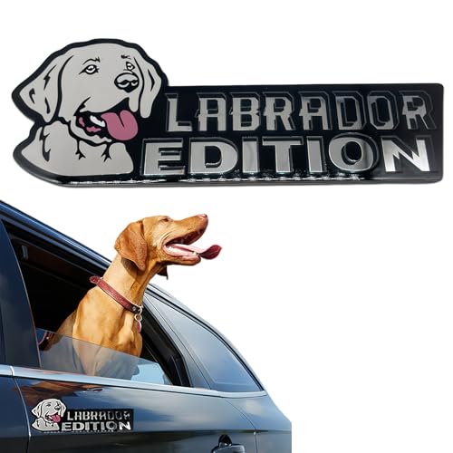Image of Car Emblem: Dog Car Badge Laser Cutting Emblem Cool Decals Trucks German Shepherd Badge Corgi Edition Doodle Golden Retriever Vehicles Dachshund Addition Rottweiler (Labrador)