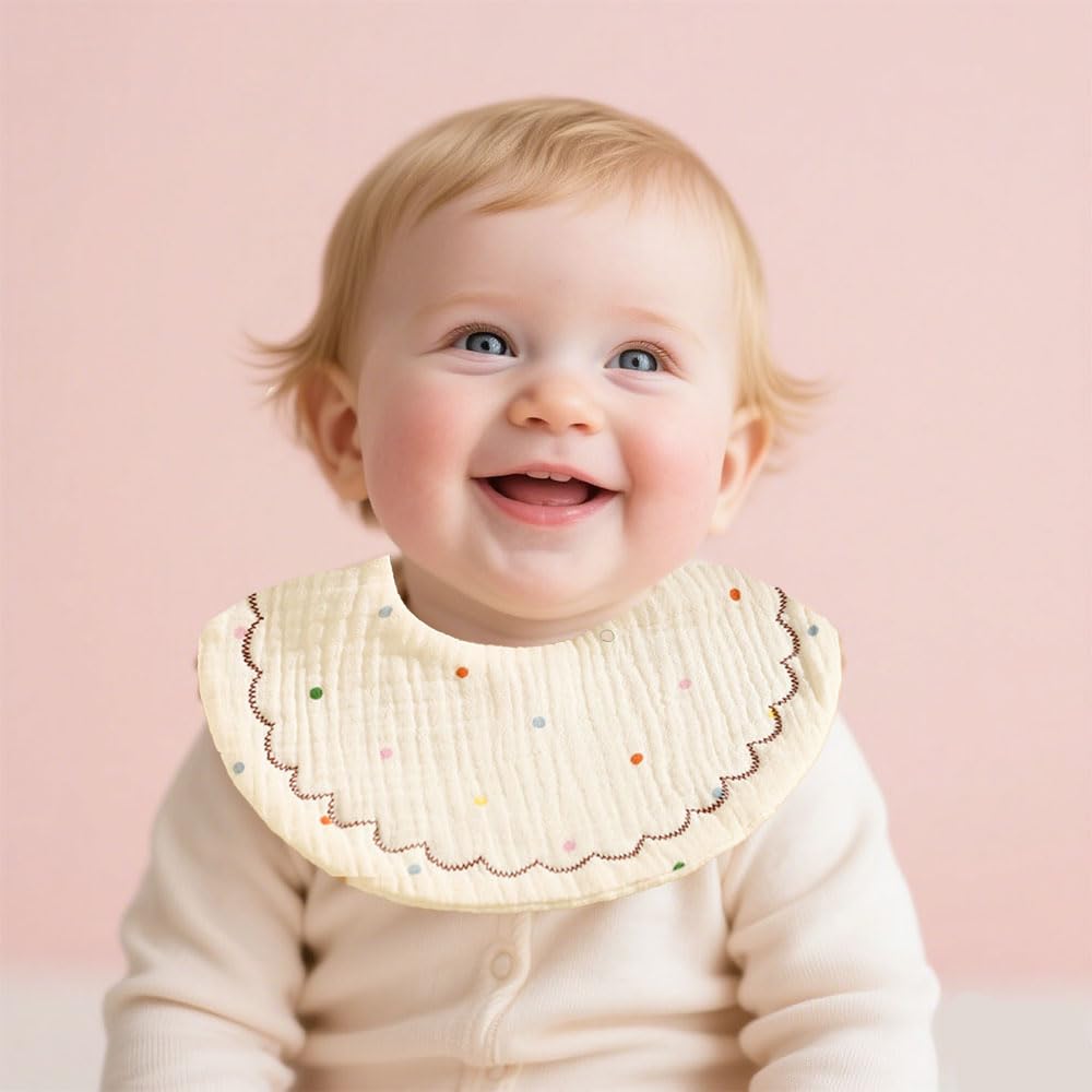 Oaygat 8 Packs Baby Bandana Dribble Bibs Drool Bibs 6 Layer Muslin Waterproof Newborn Feeding Bib Soft and Absorbent Bandana Bib with Adjustable Snaps Cotton Baby Infant Teething Bibb - Image 2