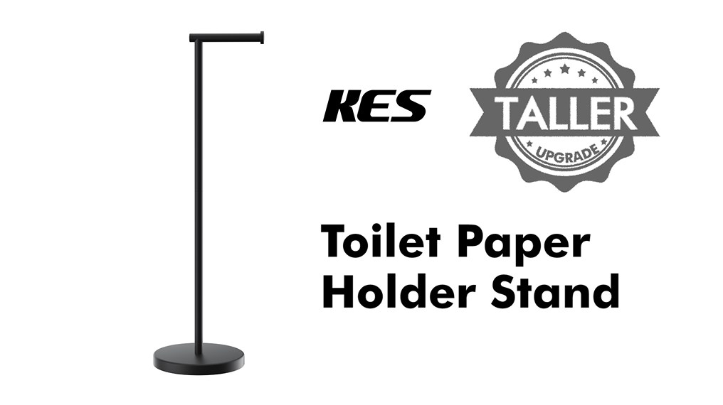 KES 26 H Black Toilet Paper Holder Stand with Weighted Base
