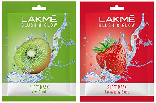 Blush & Glow Kiwi Sheet Mask, 20 ml & Blush & Glow Strawberry Sheet Mask, 20 ml