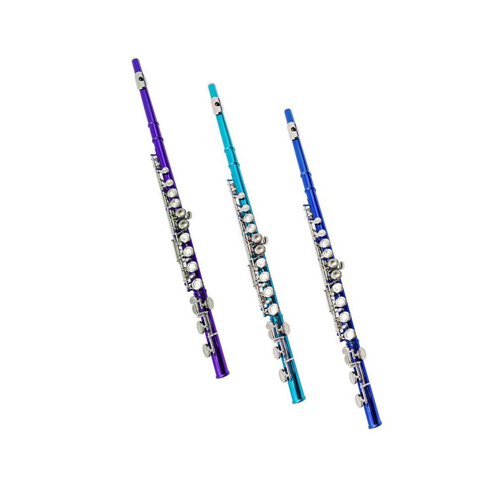 Flauta Travesera De Orificio Cerrado De 16C Mi Color Azul Morado Y Cian Para Principiantes Instrumento De Práctica Flautas Para Principiantes