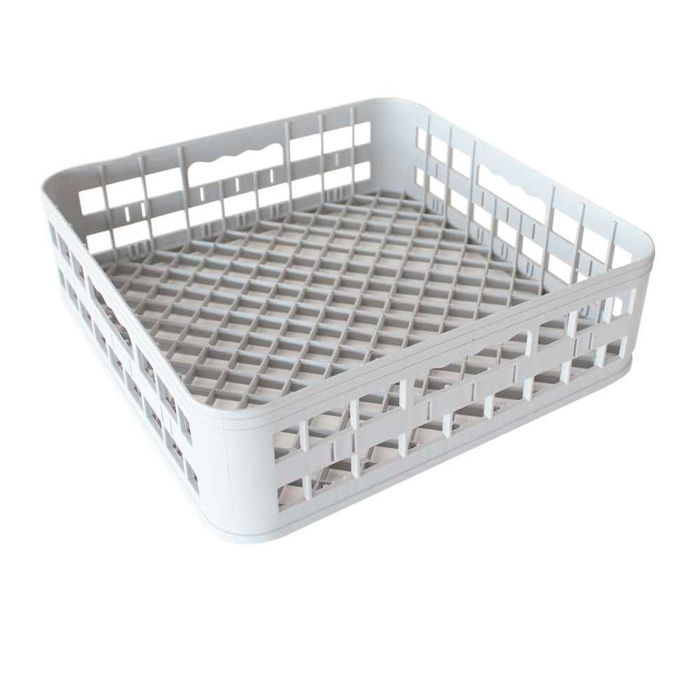 Genérico Cesta de lavado de vasos y tazas 40x40x12 cms, Polipropileno (PP) Blanco, Ideal para lavavajillas y lavavasos industriales