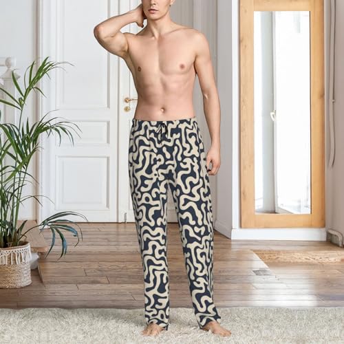 Abstractly Lines Mens Pj Pants,Soft Men Lounge Pants,Mens Pajama Pants Bottoms,Sleep Pants For Men2