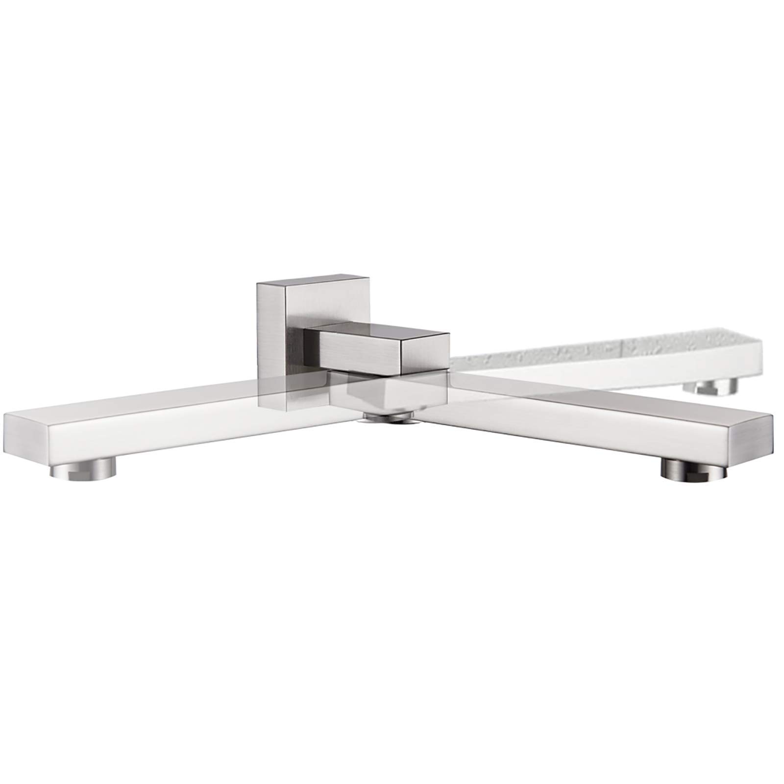 Set Doccia Combinato termostatico con Miscelatore a Pioggia Spazzolato, Rubinetto Doccia a Parete per Bagno con soffione Quadrato, doccetta a Mano, Bocca di erogazio,8 Inches