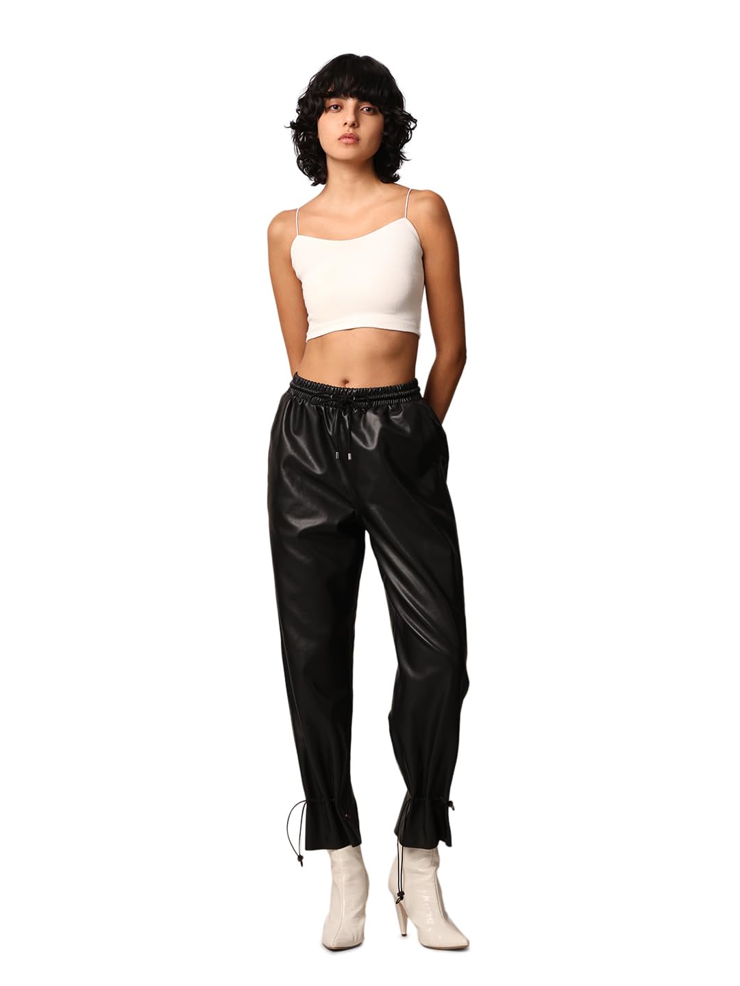 only Women's Solid Slim Fit Cami Crop Top-picture-23