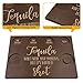 Tequila Gifts for Women and Men - Shot Board and Glass Holder Wooden Bar Tray with Salt Rim - for Liquor, Parties, Weddings, Housewarmings
