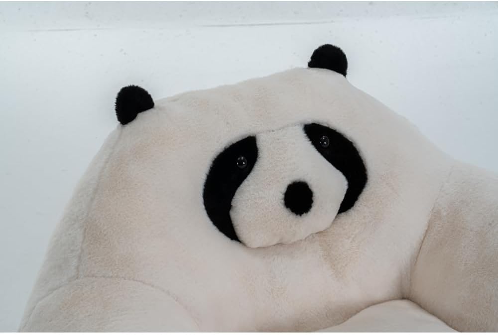 Plush Panda Cat Bed Bean Bag Sofa for Indoor Lounging — 29.65 inches Plush Panda-Shaped Pet Sofa Chair with High-Density Shredded Foam & Spiral Spring Support for Cats & Small Pets Cozy Lounging Spot!
