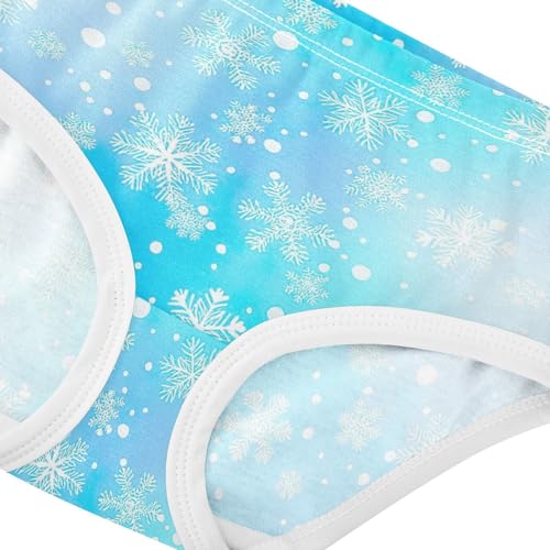 Designer Toddler Girls Underwear 2t Cotton Panties Little Girl White Snowflakes Blue Briefs Kids Undies4