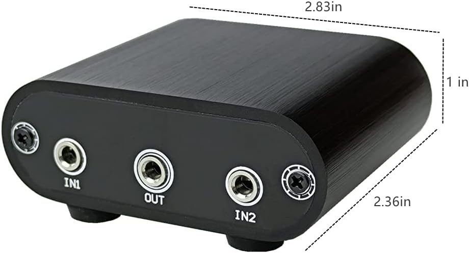 M1 2 in 1 Out 3.5mm Stereo Audio Switch aux switcher Speaker selector Splitter Box : Electronics