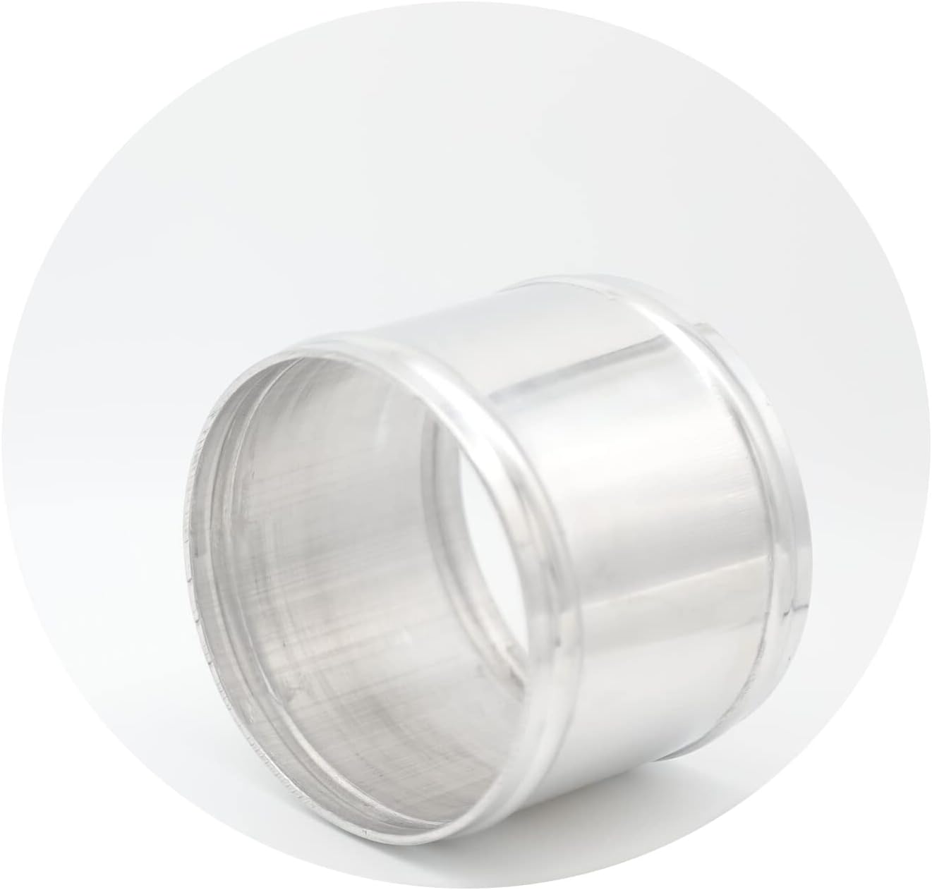 102mm(4") OD, Length 3" (76mm), Straight 4 Inch 6061 Aluminum Hose Joiner Tube Intercooler Pipe Connector High Class Glossy Polished Treatment Air Intake Tube with Bead Roll, 2 PCS