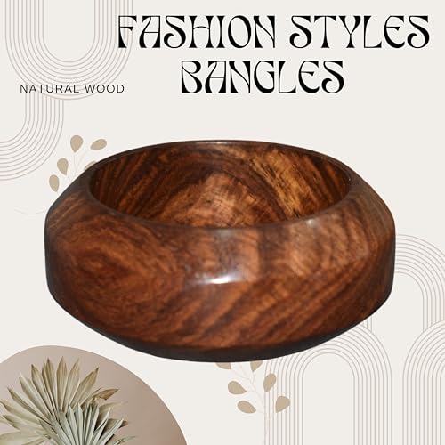 Image of Handcrafted Natural Wooden Bangles Set | Elegant Eco-Friendly Jewelry for Women | Artisan Wood Bracelets - Christmas Gift for Her