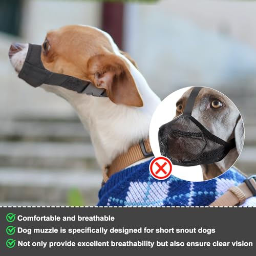 Maulkorb für Kleine und Mittelgroße Hunde mit Kurzer Schnauze, Maulkorb Gegen Beißen Dog Muzzle für Chihuahua Shih Tzu, Schnauzenumfang 8,9-10,8cm
