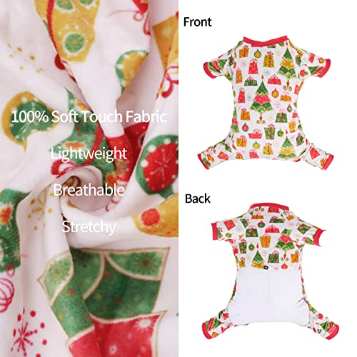 Image of CuteBone Small Dogs Christmas Outfit Soft Puppy Onesies Pjs Dog Pajamas Pet Coat Cat Apparel Comfy Doggie Jumpsuit Bodysuit for All Seasons