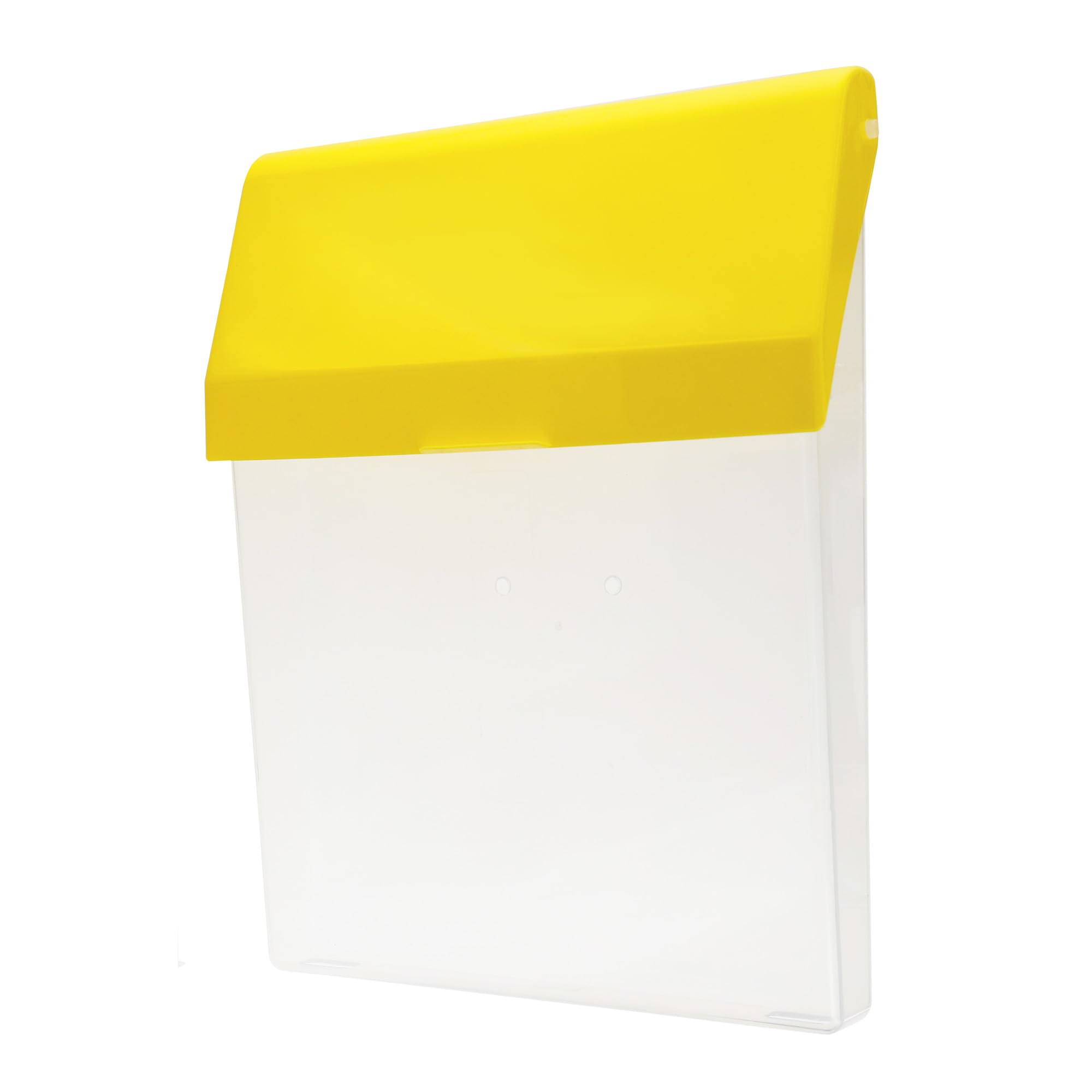 The Hillman Group 843858 Hillman Infobox, Clean and Yellow, Plastic (4 Pack) Brochure Box, Clear