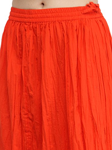 Image of Varanga Women's Cotton Knee-Length Frills Skirt