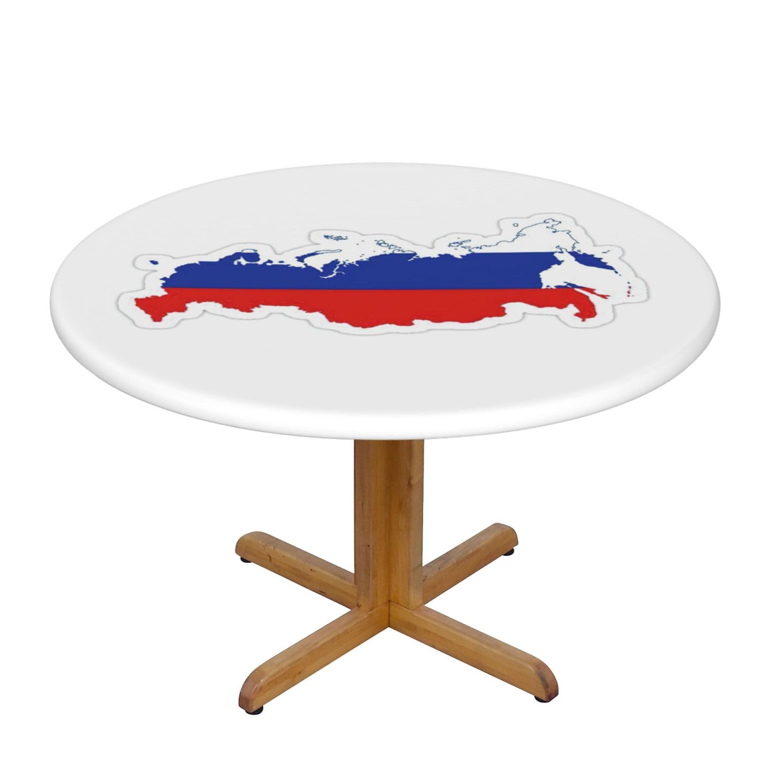 Russian Flag Map Print Oxford Wipeable Tablecloth Oil-Resistant Outdoor Table Cover Reusable Birthday Table Protector