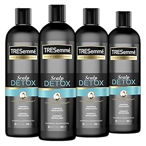 TRESemmé Shampoo for Dry and Itchy Scalp Scalp Detox Shampoo to Purify Hair and Scalp from Build-Up and Excess Oils, 20 Fl Oz (Pack of 4)