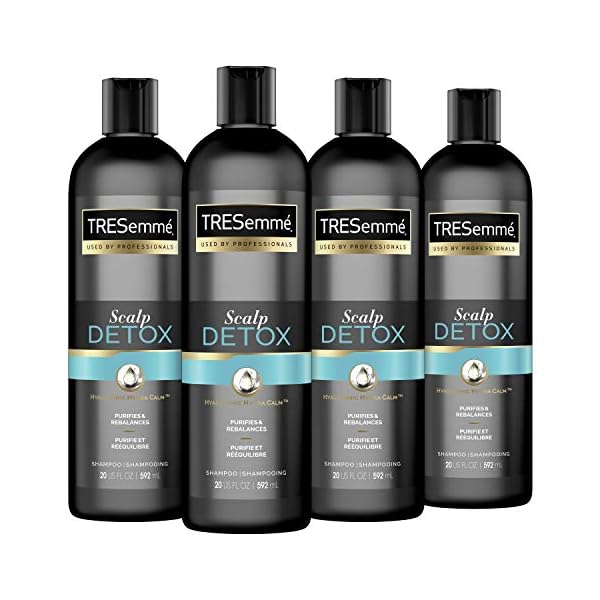 TRESemme-Shampoo-for-Dry-and-Itchy-Scalp-Scalp-Detox-Shampoo-to-Purify-Hair-and-Scalp-from-Build-Up-and-Excess-Oils-20-oz-4-Count TRESemmé Shampoo for Dry and Itchy Scalp Scalp Detox Shampoo to Purify Hair and Scalp from Build-Up and Excess Oils, 20 Fl Oz (Pack of 4)