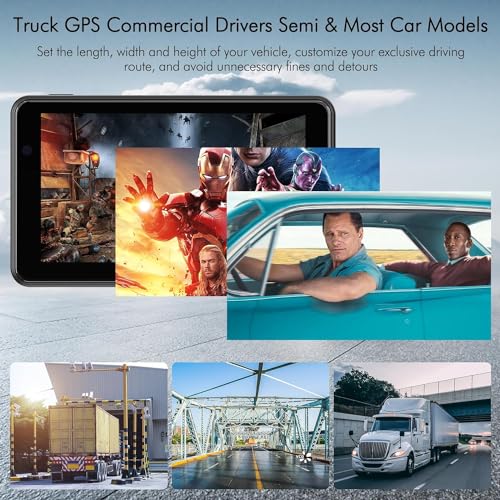 Image of 2025 GPS Navigator for Car Truck RV, North America /EU Dual Map 16G 7 in Touch Screen Car GPS, Support Voice Turn Direction Guidance /Speed and Red Light Warning /Custom Truck Routing (Black)