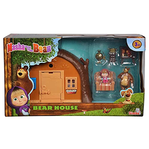 Image of Masha and the Bear Masha, Bear Playset (4 Cm Masha and 6 Cm Bear, Multicolour)