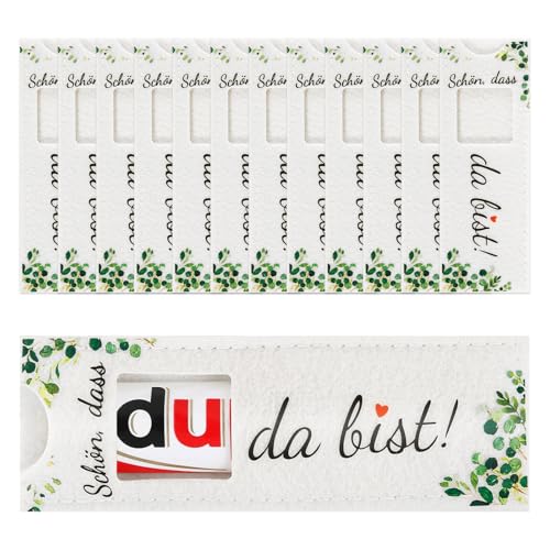 Schön Dass Du Da Bist 20 Stück Weiß Hülle Filz Eukalyptus Hülle Filz Geschenke Gastgeschenk für Hochzeitsgeschenke Weihnachten Geburtstag