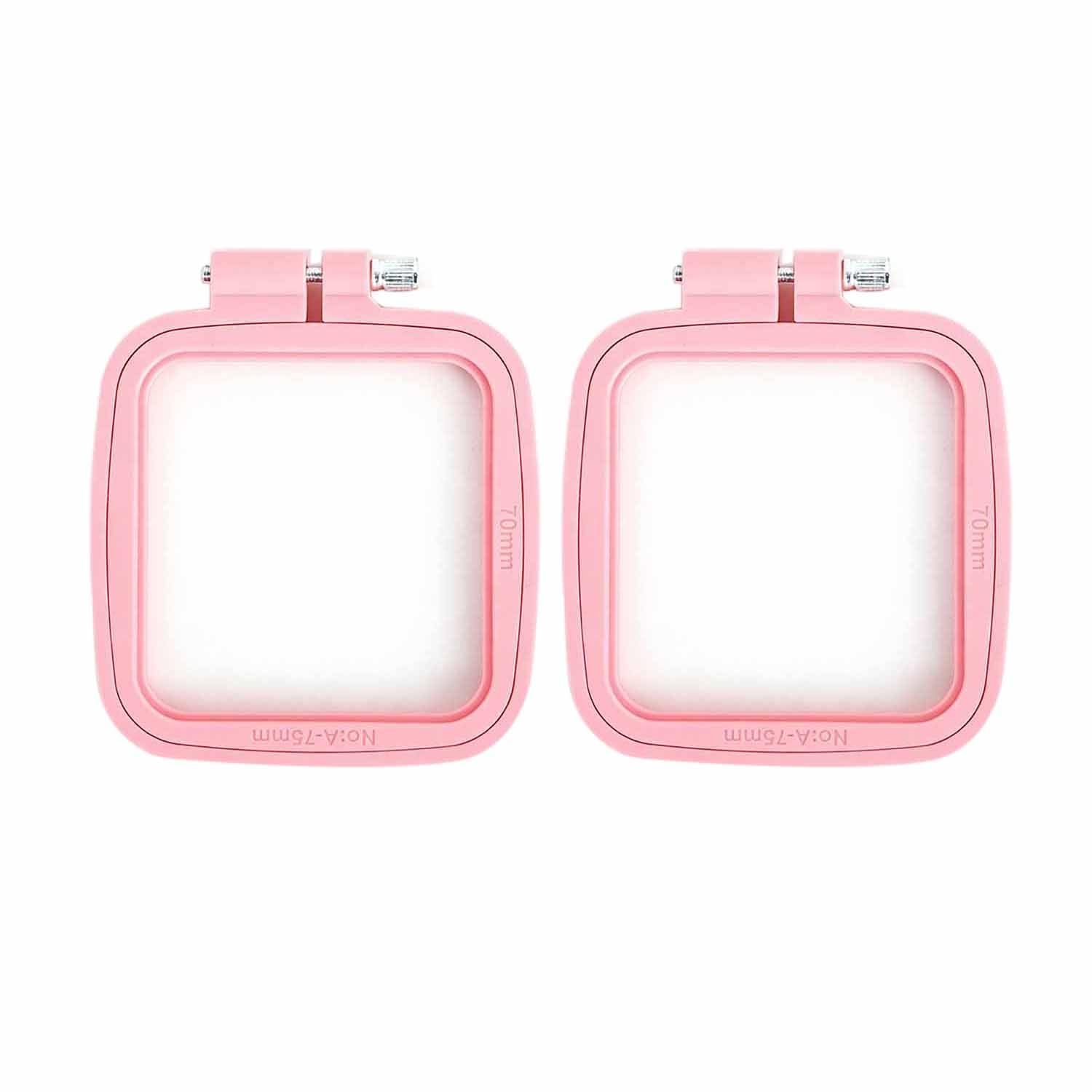 2Pcs ABS Plastic Embroidery Hoopes,Square Embroidery Hoopes for Sewing, Needlework and Cross Stitchh(2.76in x 2.95in)