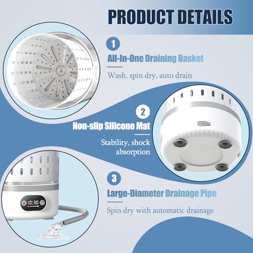Image of Underwear Washing Machine, Upgrade 2.5L Mini Portable Washing Machine (White1)
