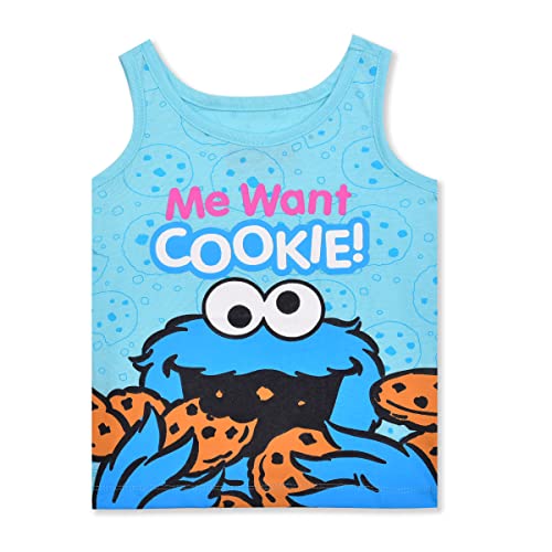 Sesame Street Baby Girls 3 Pack Sleeveless Tank Tops for Infant and Toddler – Pink/Red/Blue4