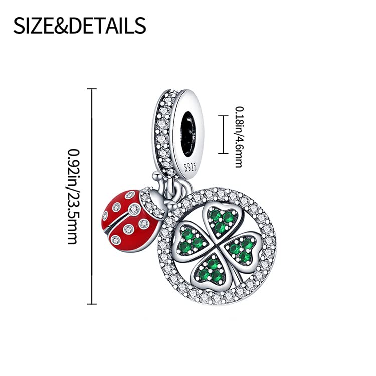 TINSLO Ciondolo Argento Sterling 925 con Cubic Zirconia Pendenti per Pandora Braccialetti, Compatibile con Braccialetti e Collane europei, perfetto Regali per Moglie e Ragazze B3
